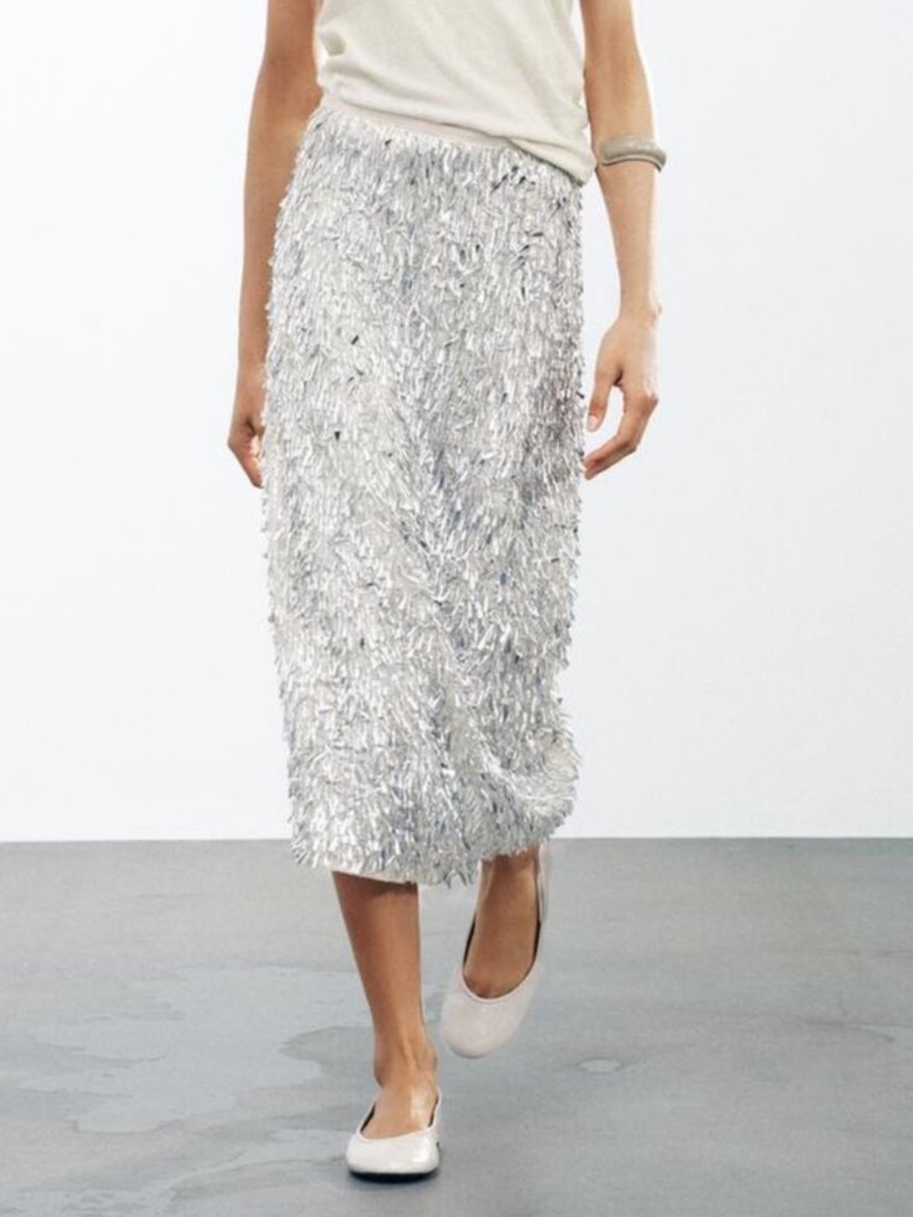 NWT Zara Leather Slingback Flats Size 39